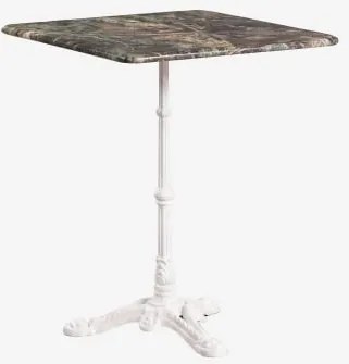 Mesa De Bar Quadrada Em Pedra Natural Azteca 70 X 70 Cm & Mármore Verde Forest - Branco Glacial - Sklum