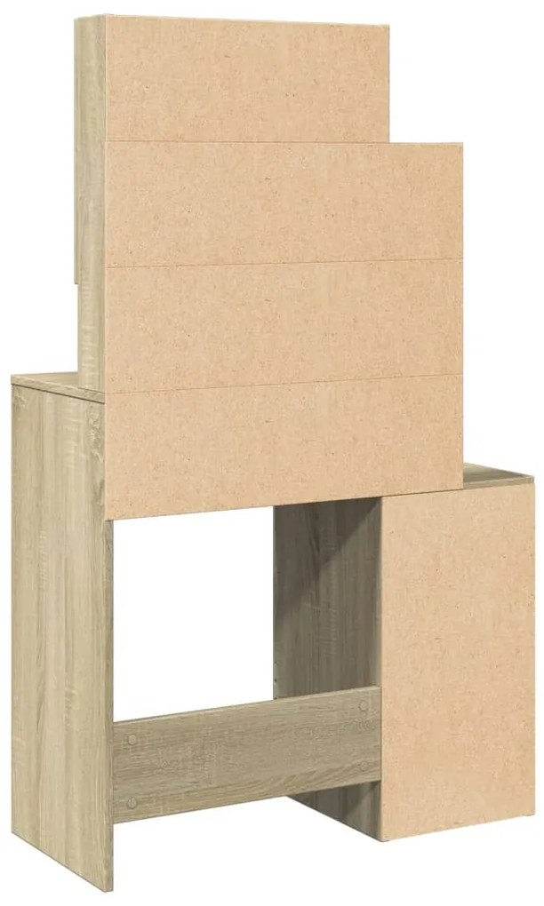 Toucador com armário 80x35x132 cm cor carvalho sonoma