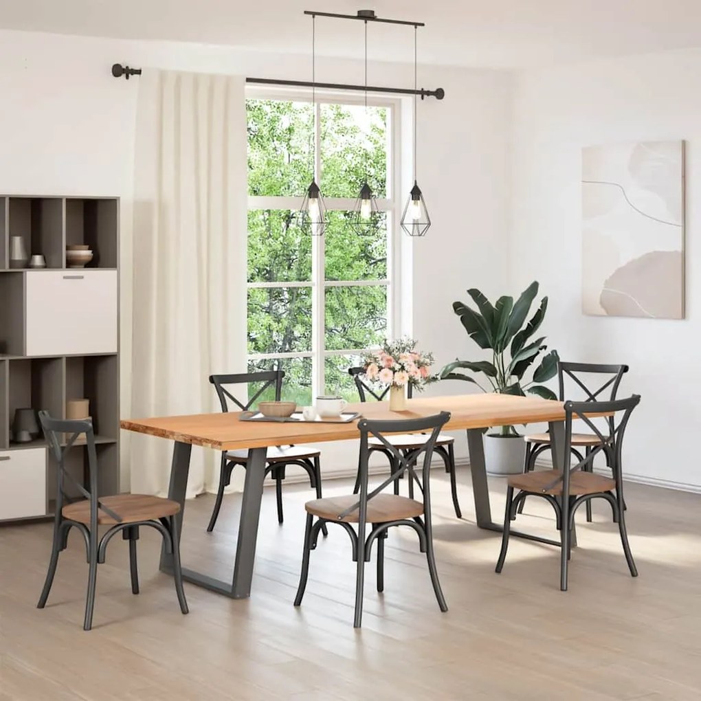 Pés para mesa de jantar em formato de U, 2 peças, antracite, 70x(72-73