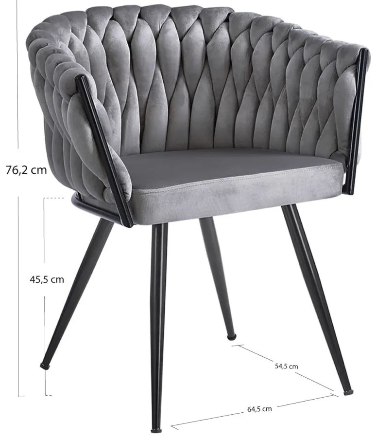 Cadeira Widny Black Veludo - Cinza escuro