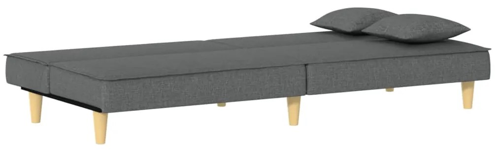 Sofá-cama tecido cinzento-escuro