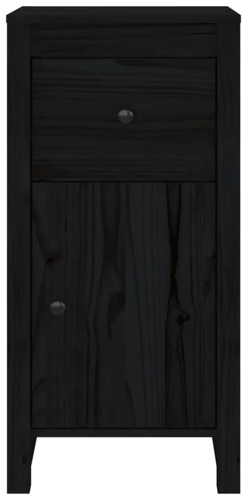 Aparador 40x35x80 cm madeira de pinho maciça Preto