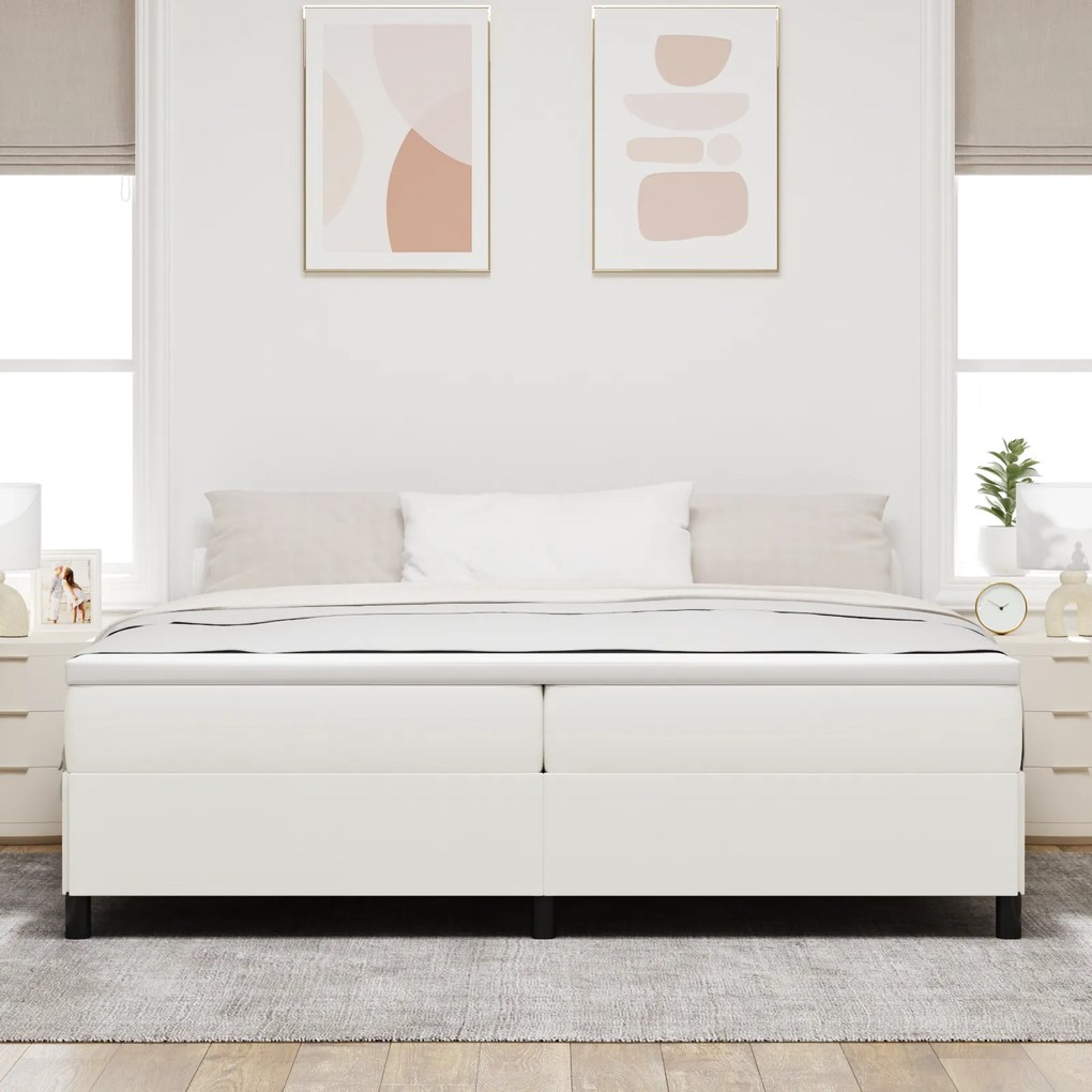Cama vidaXL Creme 200x200 cm Tecido de cordão