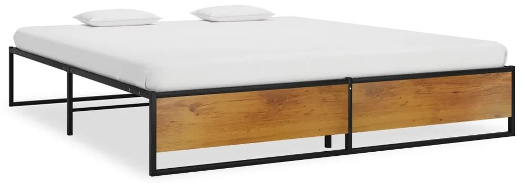 324817 vidaXL Estrutura de cama 160x200 cm metal preto