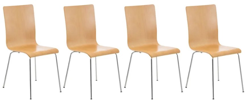 Conjunto de 4 cadeiras de cozinha e sala de jantar Pepe 43 x 87 x 47 cm Cor Natural