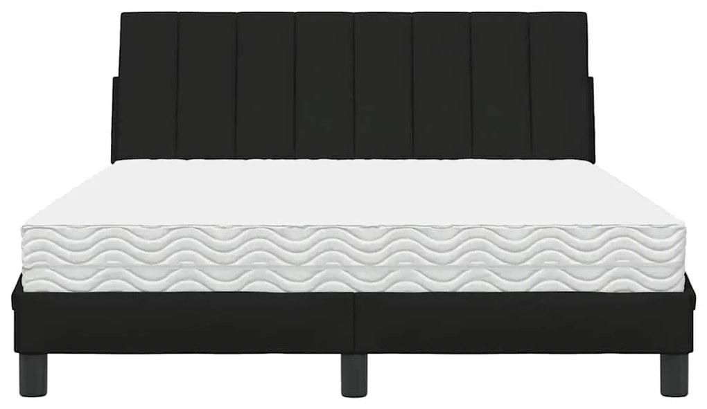 Cama com colchão 140x200 cm tecido preto