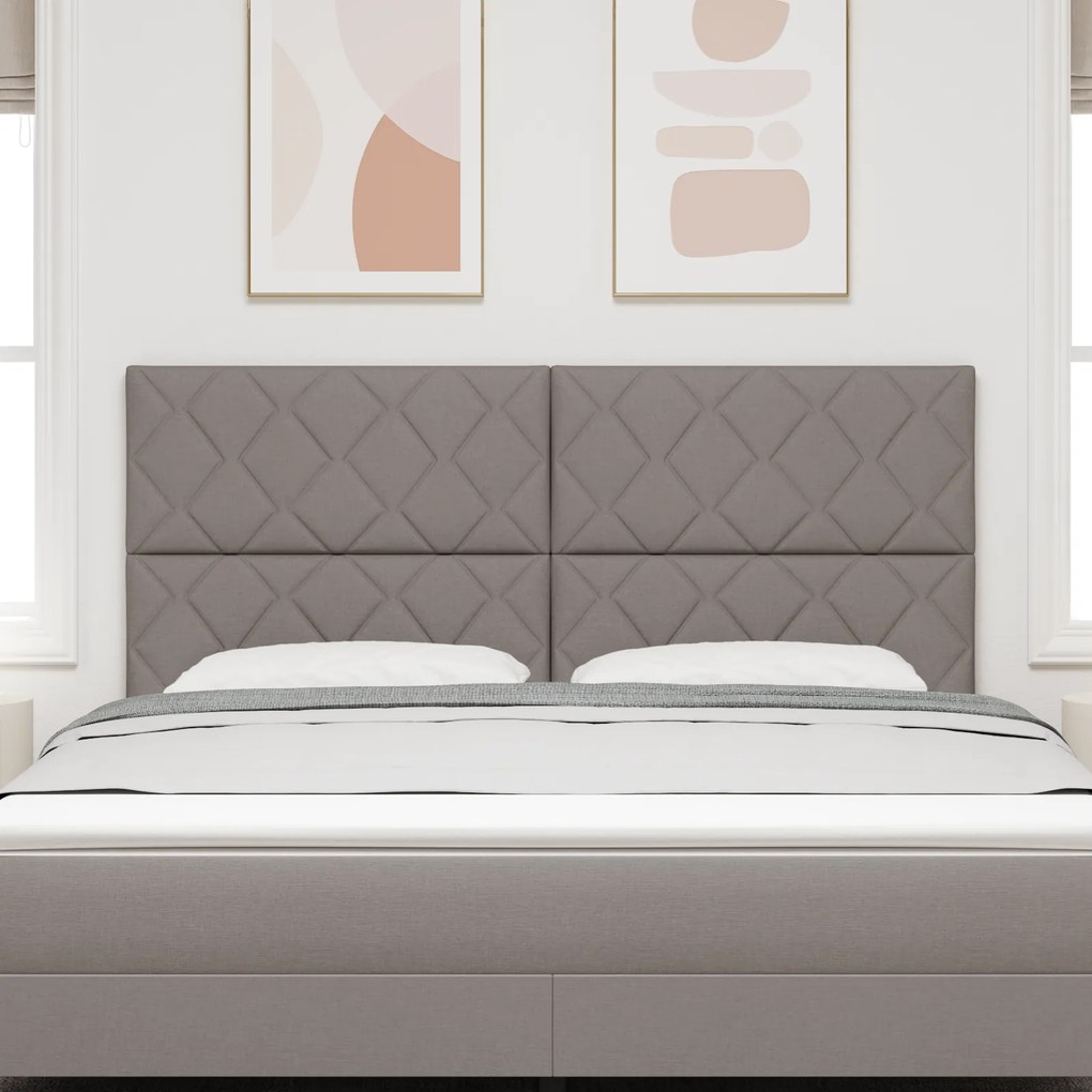 Cabeceira Design Blocos Geométricos Taupe 180 cm Tecido