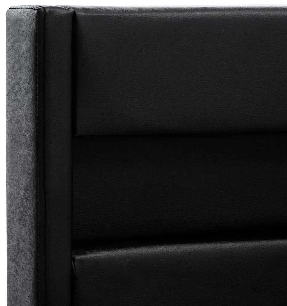 Estrutura de cama com LED 140x200 cm couro artificial preto