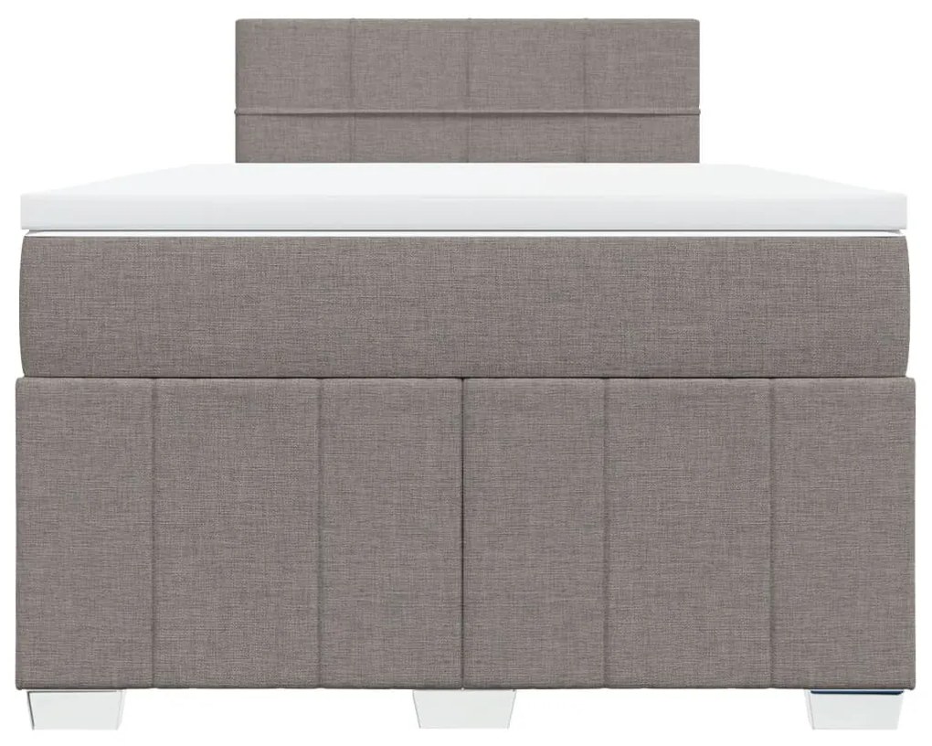 Cama boxspring c/ colchão 120x190cm tecido castanho-acinzentado