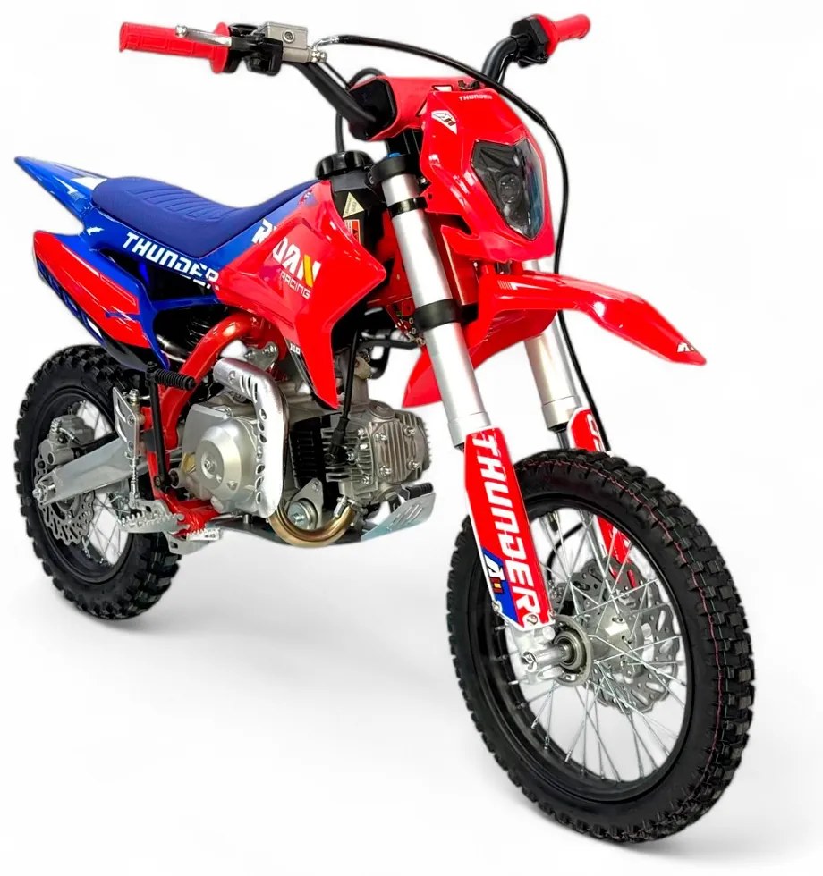 MOTO Crianças MINICROSS Gasolina semi-automático 110CC Thunder 14"/12" arranque elétrico e pedal Vermelha