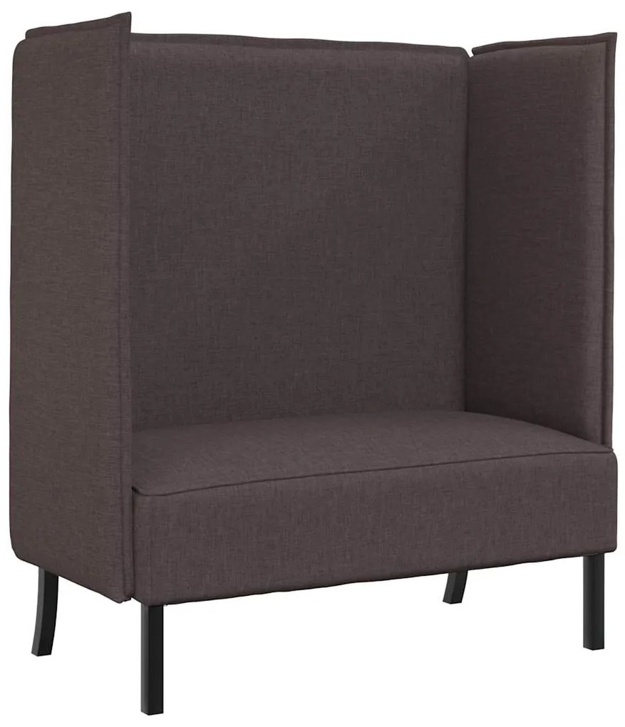 Sofá de Encosto Alto Castanho 109x56x121 cm Tecido