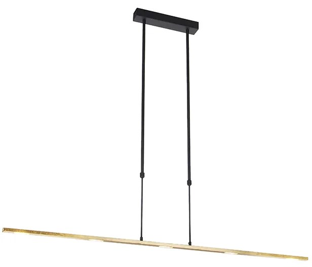 Candeeiro de suspensão preto com dourado incl. LED regulável - Bold Moderno