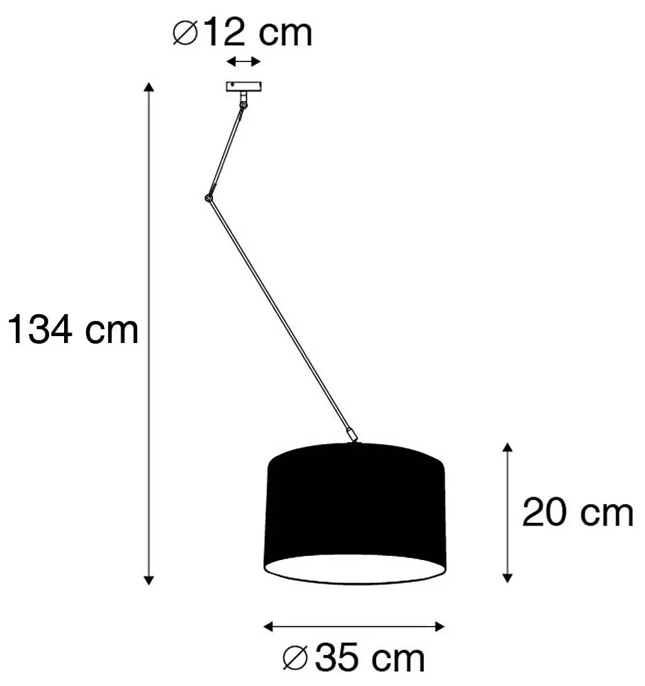 LED Candeeiro suspenso inteligente em aço com abajur branco 35 cm incl. Wifi A60 - Blitz Moderno