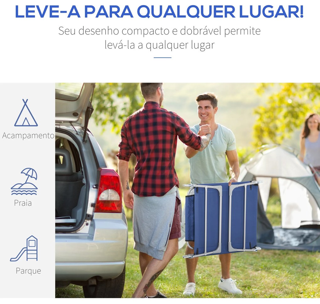 Espreguiçadeira de Jardim Reclinável e Dobrável com Orifício de Leitur
