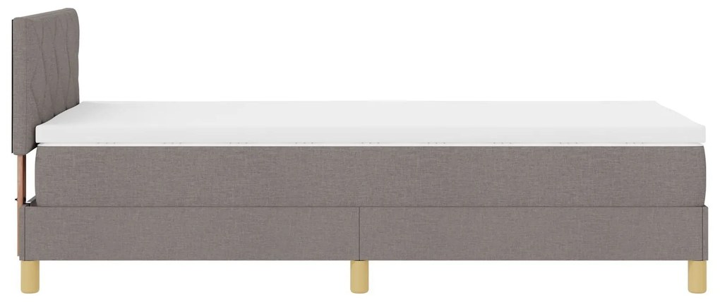 Cama Box com Colchão & LED Taupe 90x190 cm em Tecido