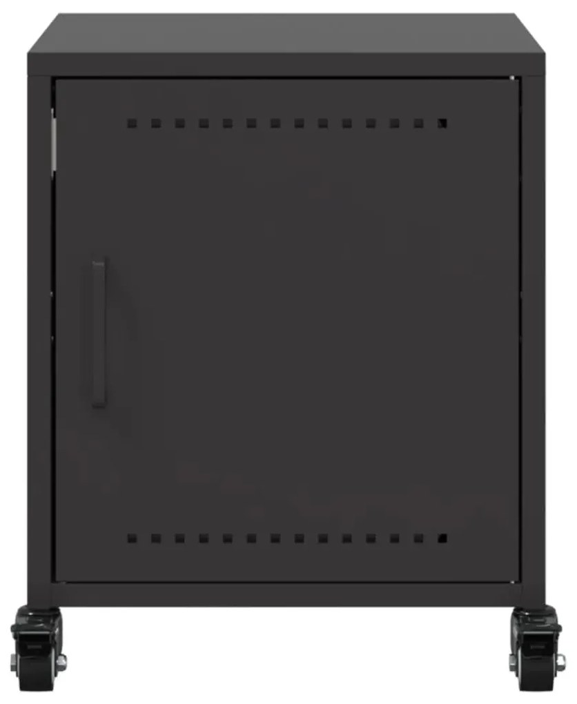 Mesas de cabeceira 2 pcs 36x39x43,5 cm aço preto