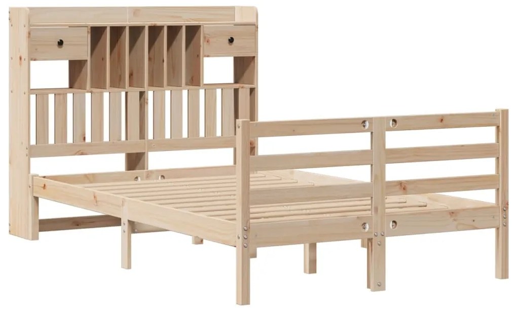 Cama com estante sem colchão 135x190 cm pinho maciço