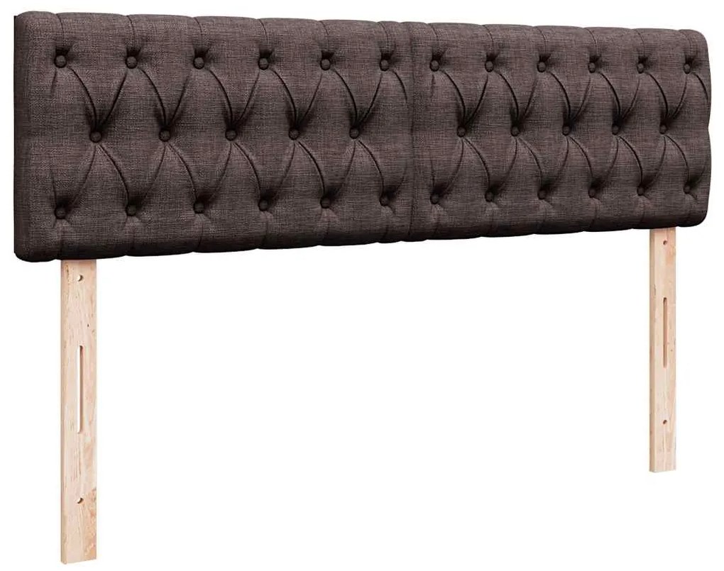 Estrutura cama otomana colchão 140x200cm tecido castanho escuro