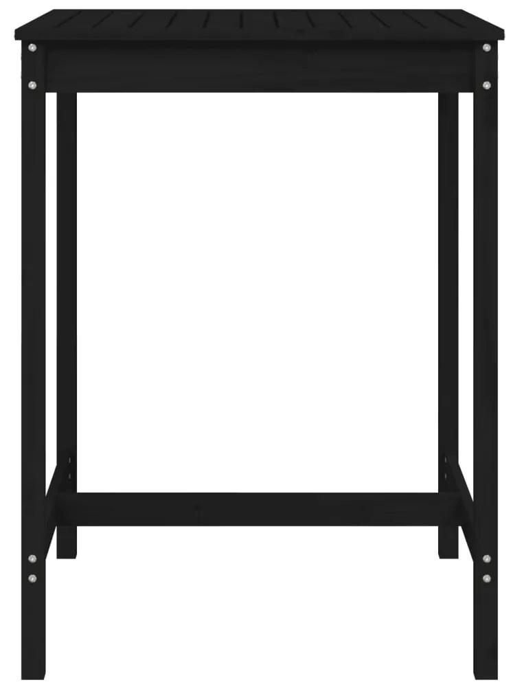 Mesa de jardim 82,5x82,5x110 cm madeira de pinho maciça preto