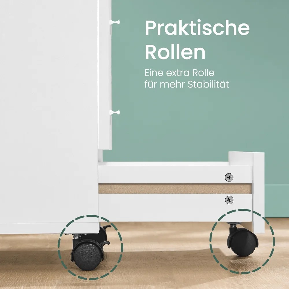 Bloco Gavetas escritório com cinco gavetas 40 x 42 x 65,7 cm (P x L x A) branco