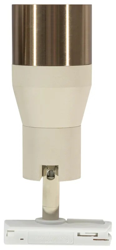 Foco moderno bege com dourado para sistema de trilhos monofásico GU10 50mm - Iconic Kohua