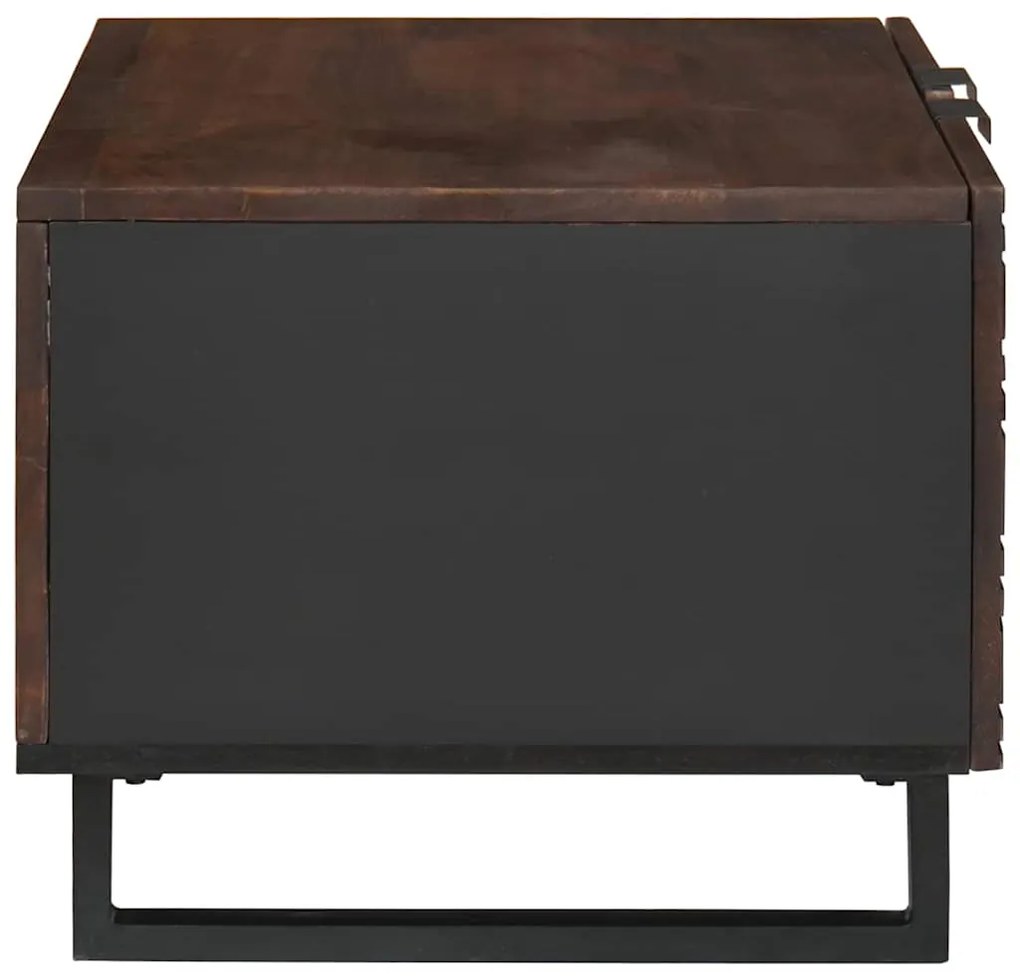 Mesa de Centro - 80 x 50 x 40 cm, feita de madeira maciça e MDF.