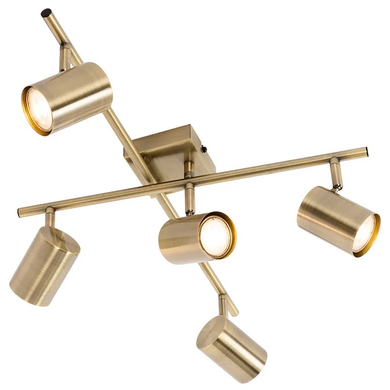 Candeeiro de teto moderno bronze 5-luzes ajustável retangular - Jeana