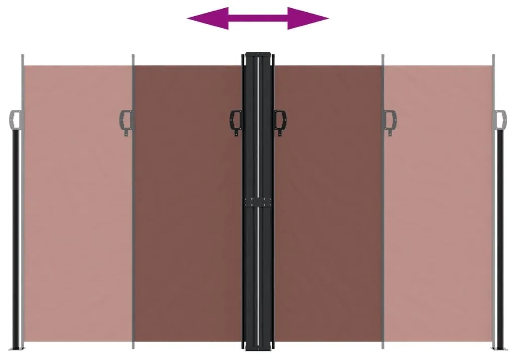 Toldo lateral retrátil 200x1200 cm castanho