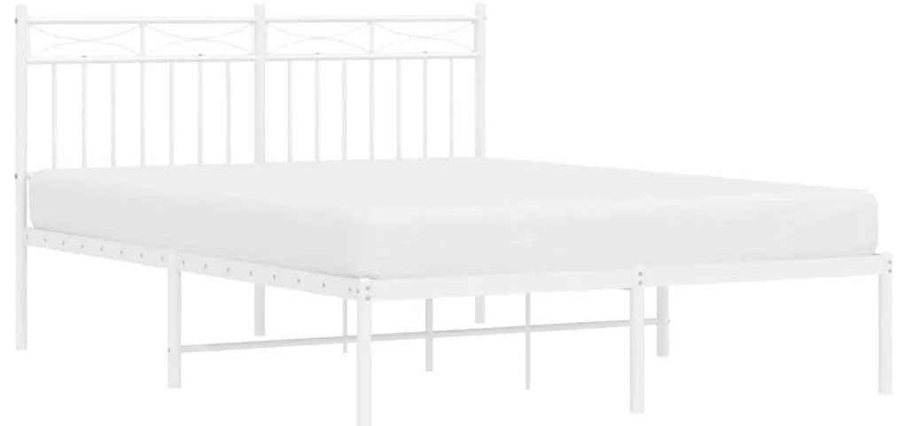 Estrutura de cama com cabeceira 140x190 cm metal branco