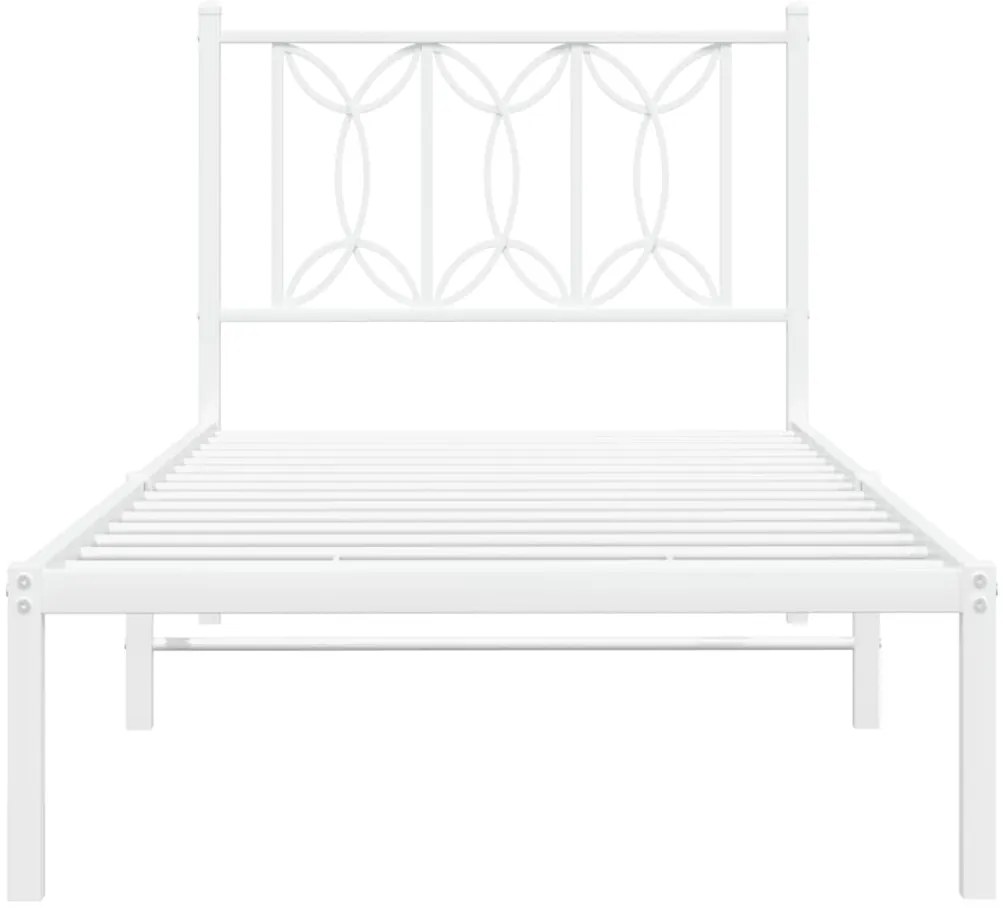 Estrutura de cama com cabeceira 90x200 cm metal branco