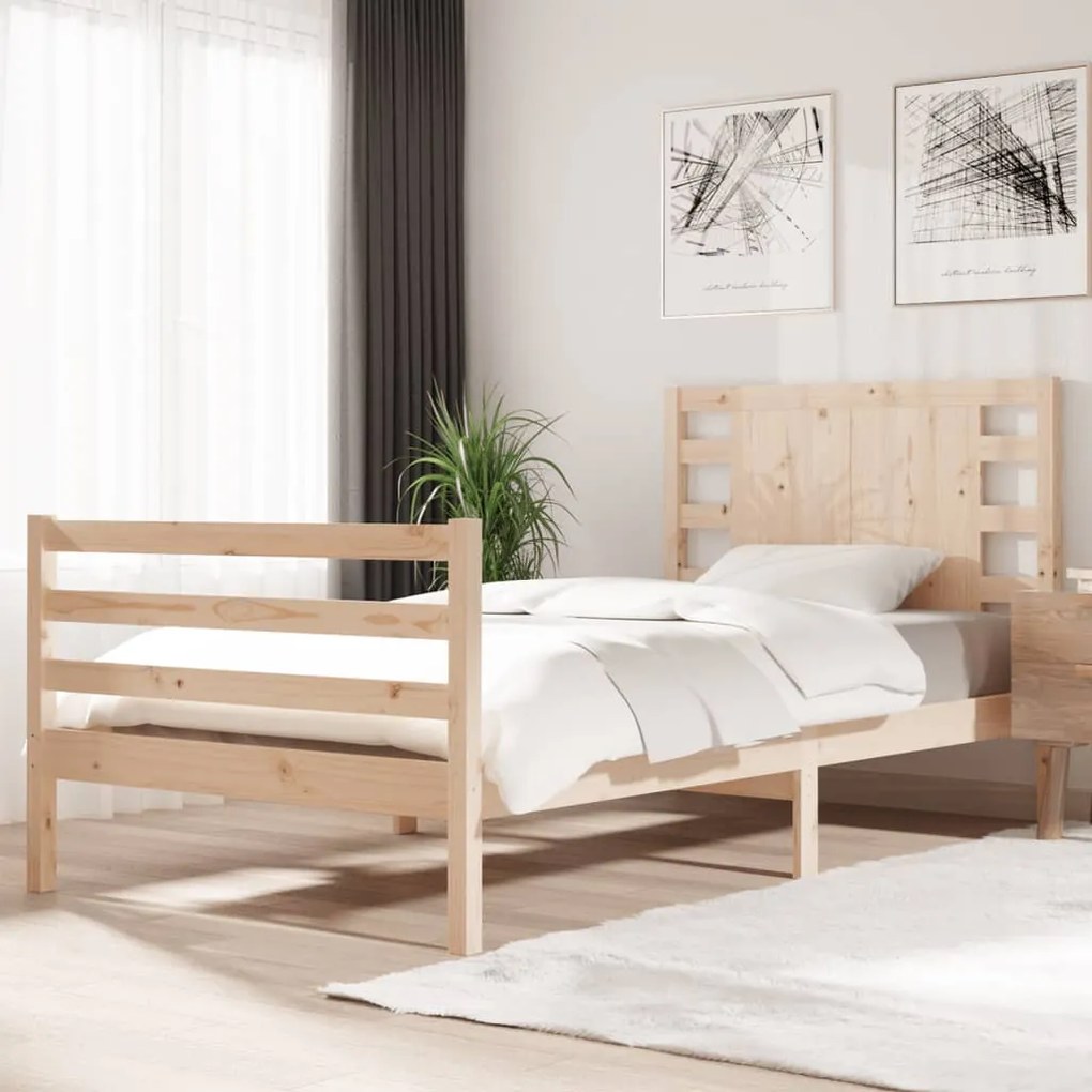 vidaXL Cama sem colchão 90x190 cm madeira de pinho maciça