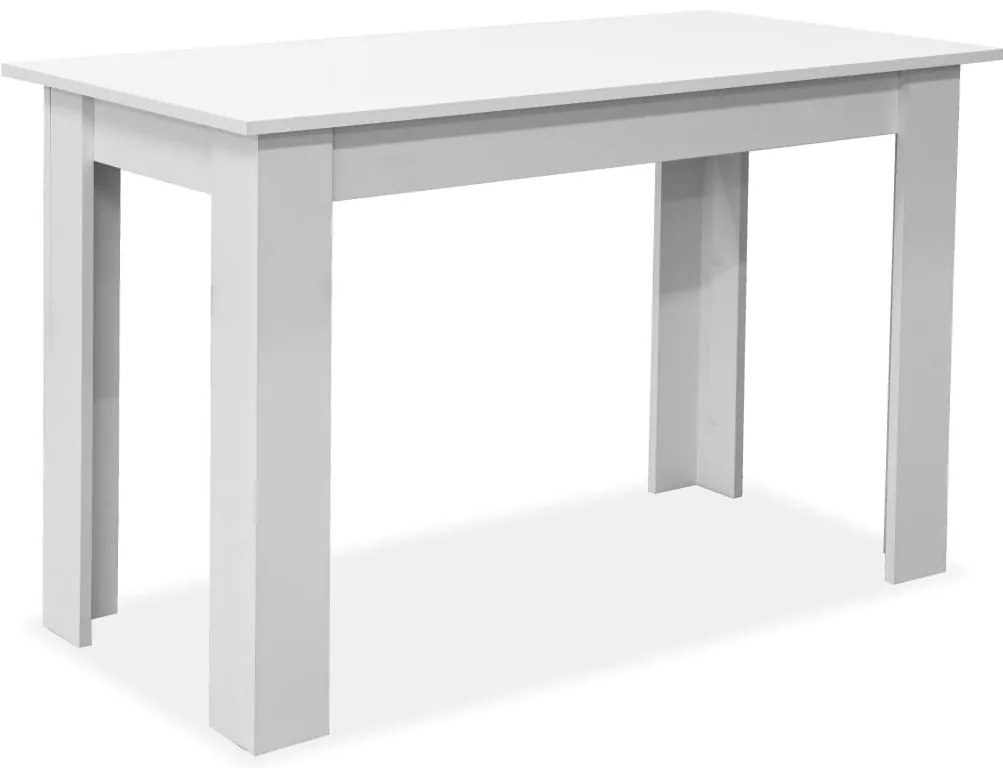 Mesa e bancos de jantar 3 pcs aglomerado branco