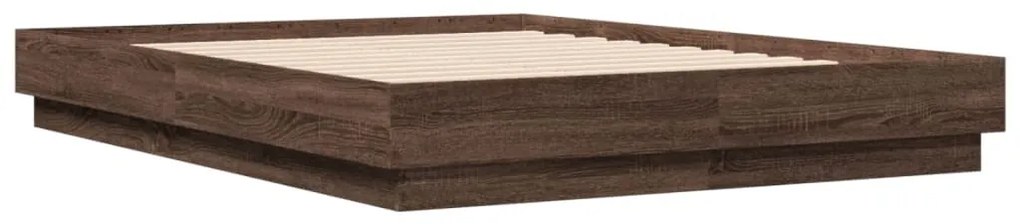 Estrutura de cama com cabeceira 120x190 cm carvalho castanho