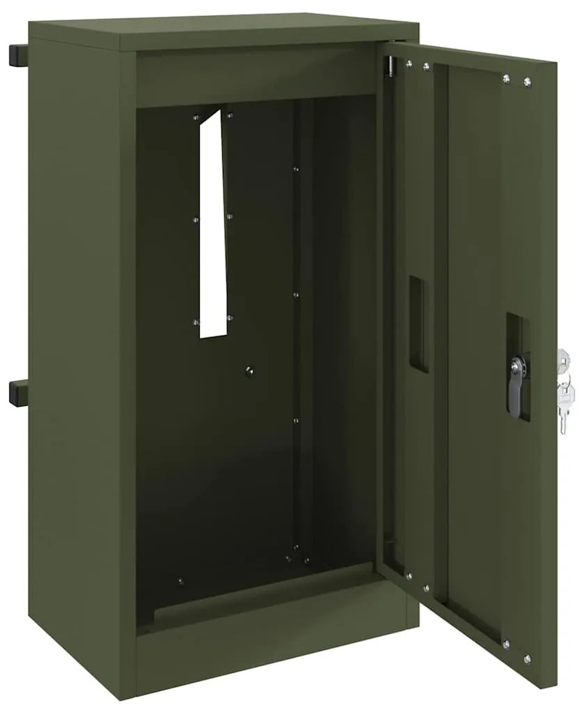 caixa de correio Verde-oliva 30 x 23 x 55 cm Aço