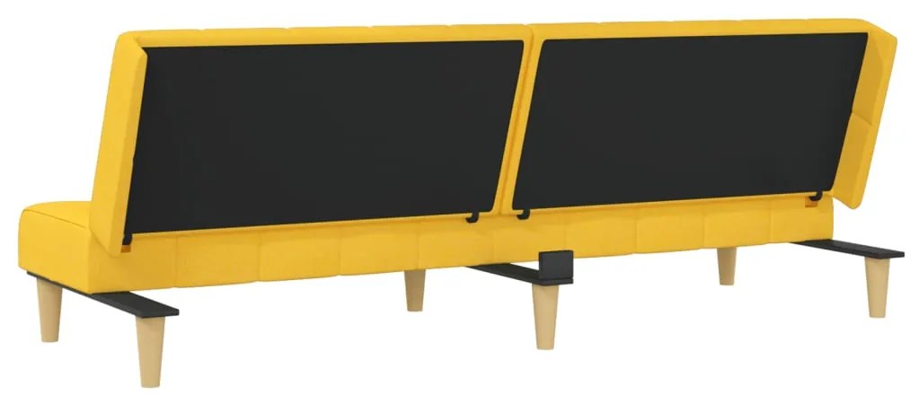 Sofá-cama de 2 lugares tecido amarelo