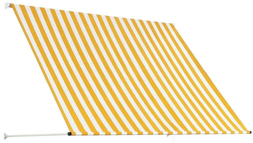 Toldo retrátil 200x150 cm amarelo e branco