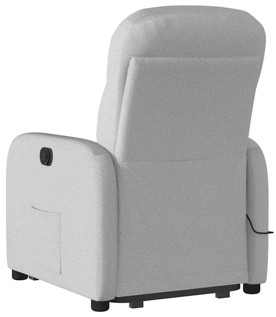 Poltrona elétrica elevatória massagens tecido cinzento-nublado