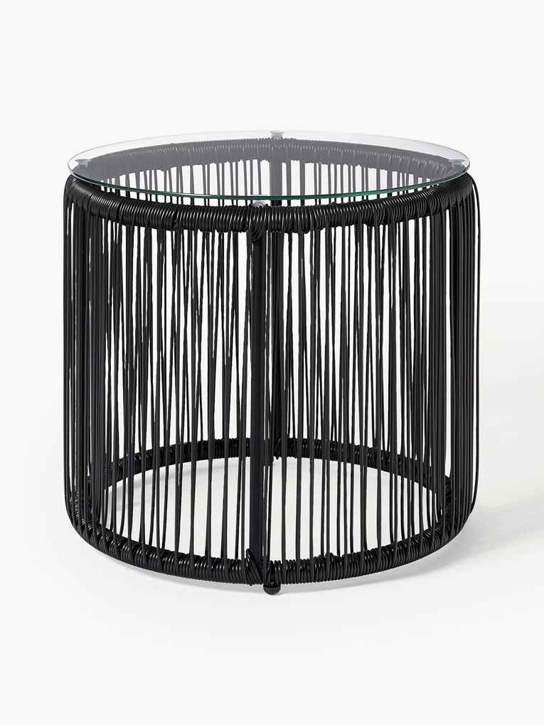 Mesa de apoio redonda de plástico entrançado Bahia