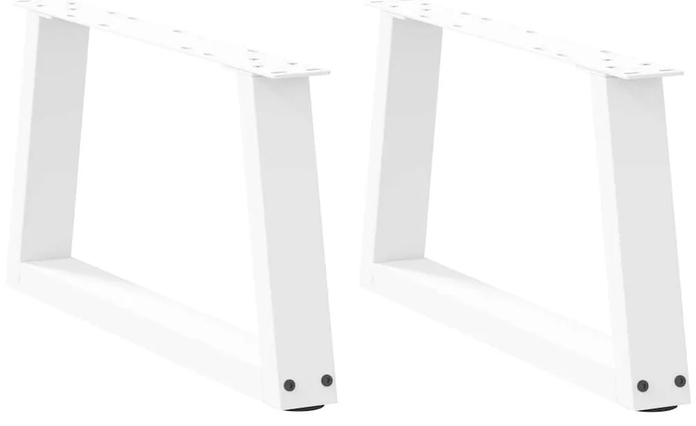 Mesa de jantar pernas 2pcs forma de V 60x(30-31,3)cm aço branco