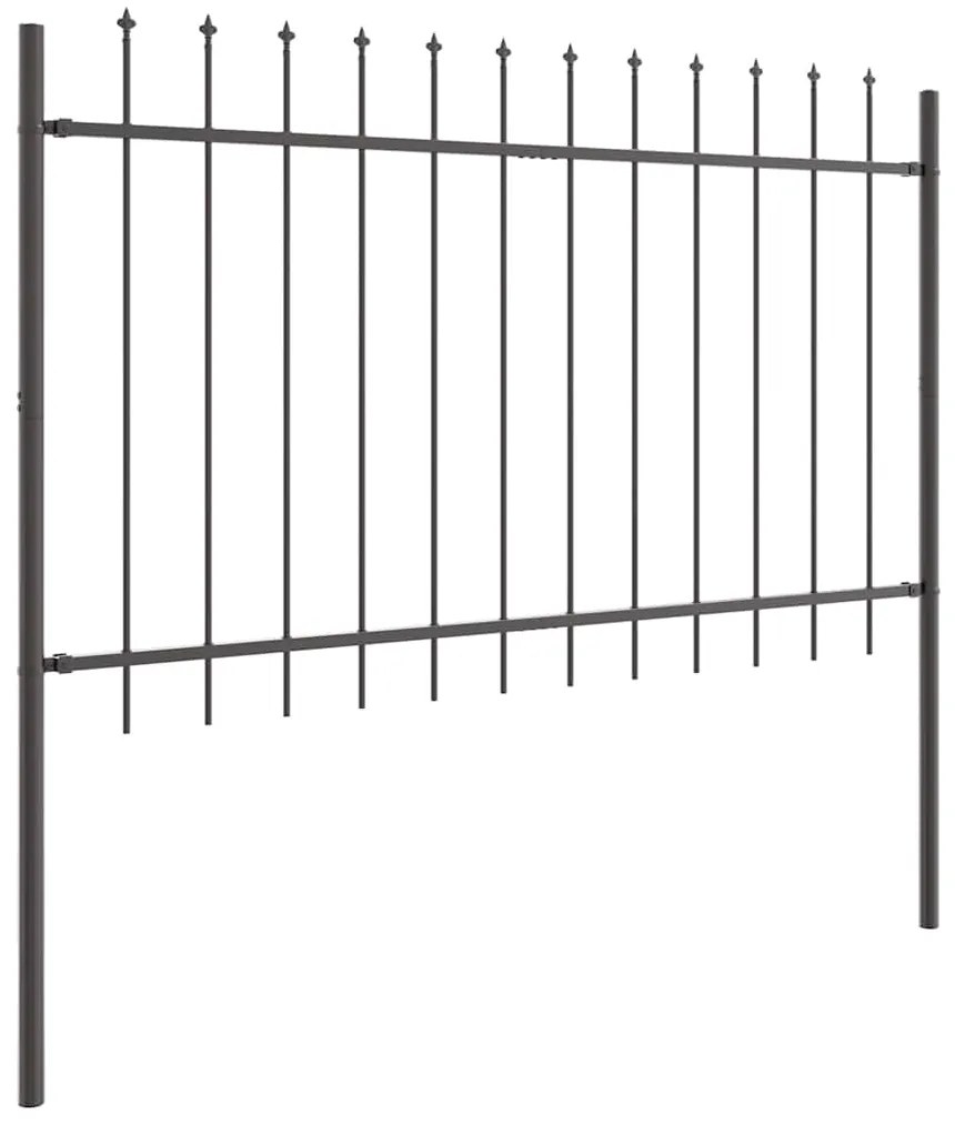 Cerca de Jardim com Topo de Lança - Cinza - 13,6 x 0,8 m - Aço