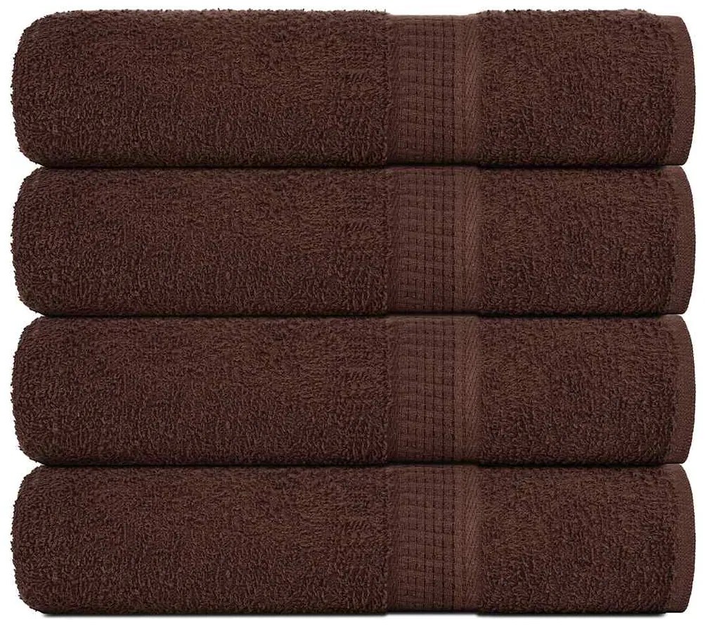 vidaXL Toalhas de banho FROGN 4 pcs 100x150 cm 360 g/m² castanho