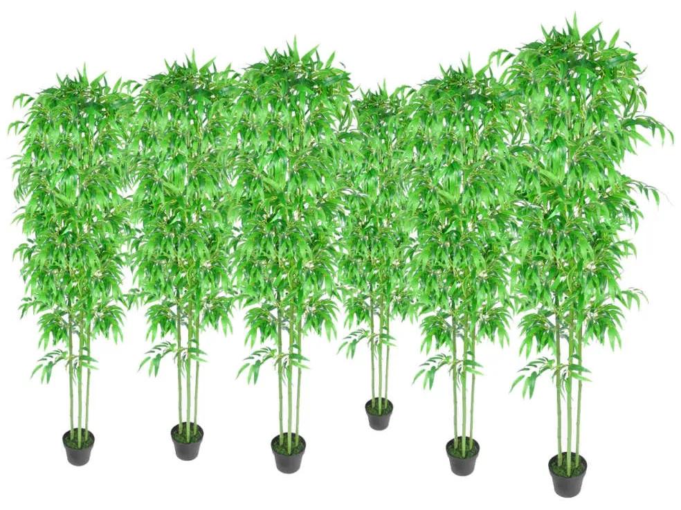 160694 vidaXL Plantas artificiais Bambu / Conjunto de 6