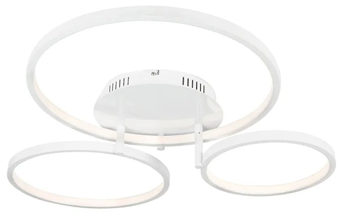 Candeeiro de teto moderno branco com LED e dimmer - Rondas Moderno