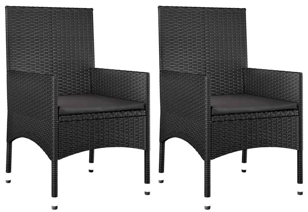 4 pcs conjunto lounge de jardim c/ almofadões vime PE preto