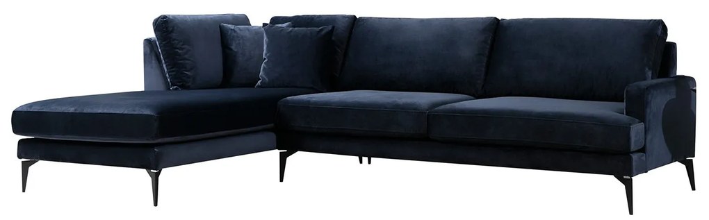 Sofá de Canto Papira - Azul Marinho - 283 x 180 x 90 x 88 cm