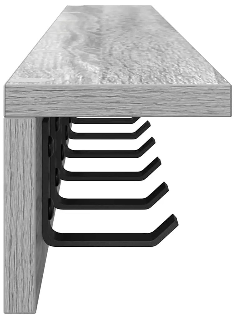 Cabideiro de Parede Sonoma cinzento 100 x 10.5 x 10.5 cm