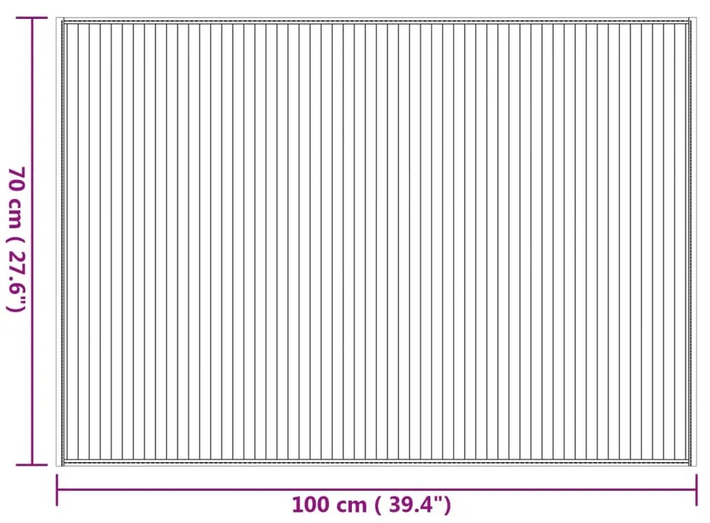 Tapete retangular 70x100 cm bambu cor natural