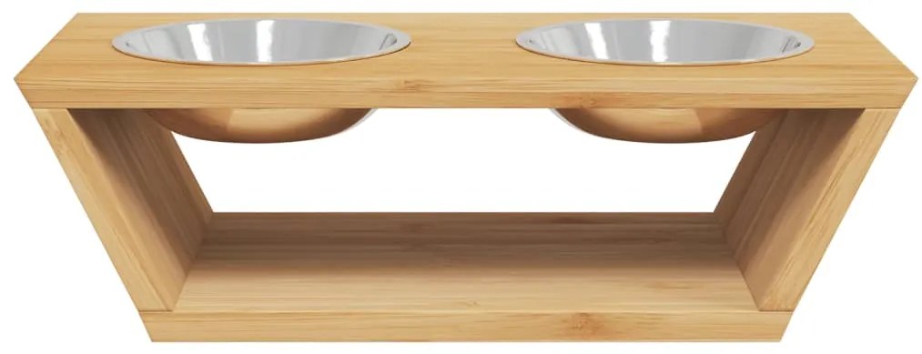 Taças elevadas para cães 35,5x18x10,5 cm bambu