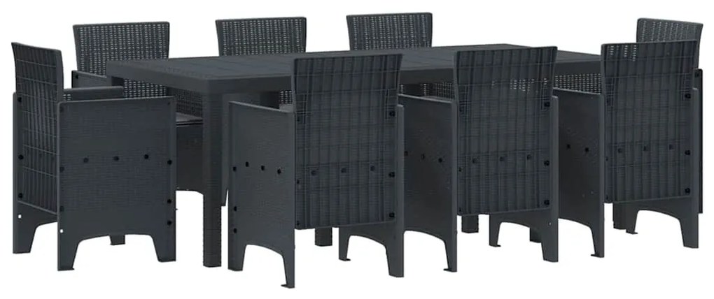 Conjunto de Jantar para Jardim 9 pcs Antracite Polipropileno