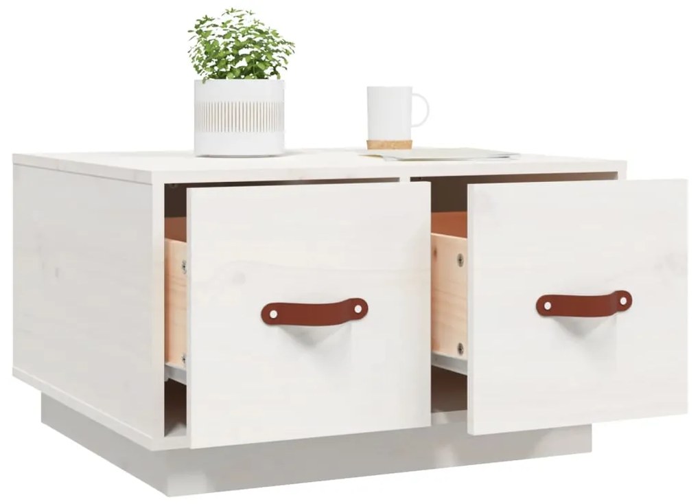 Mesa de centro 60x53x35 cm pinho maciço branco